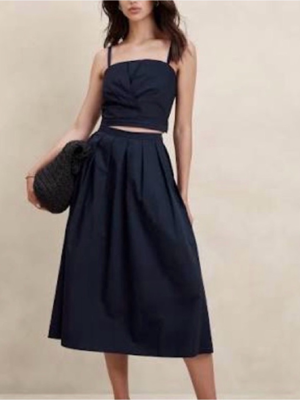 Banana Republic Pleated Midi Skirt w/pockets